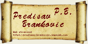 Predisav Branković vizit kartica